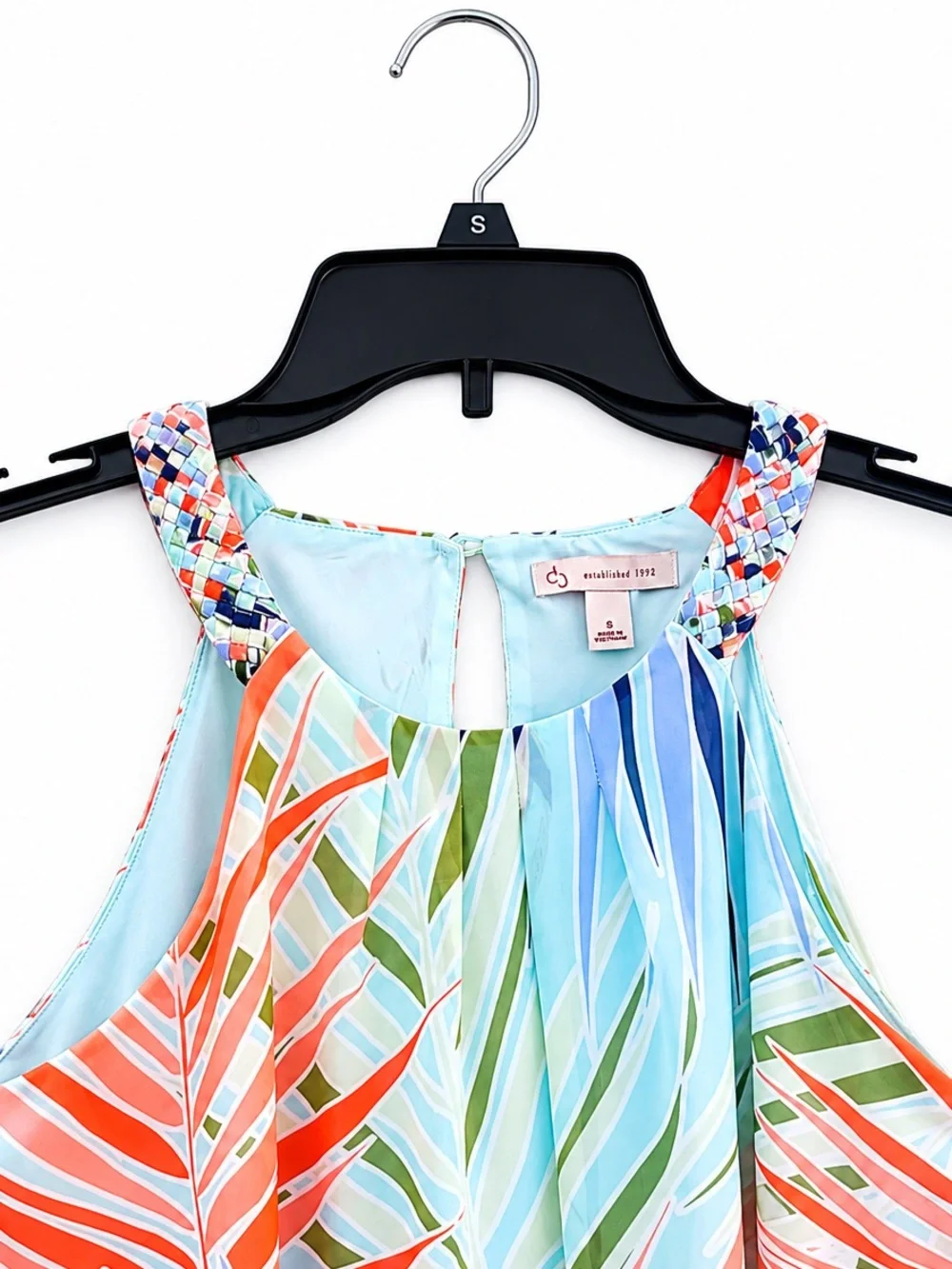 DressBarn Tropical Palm Leaf Halter Dress – Women’s Size 6 Resort Vacation Dress